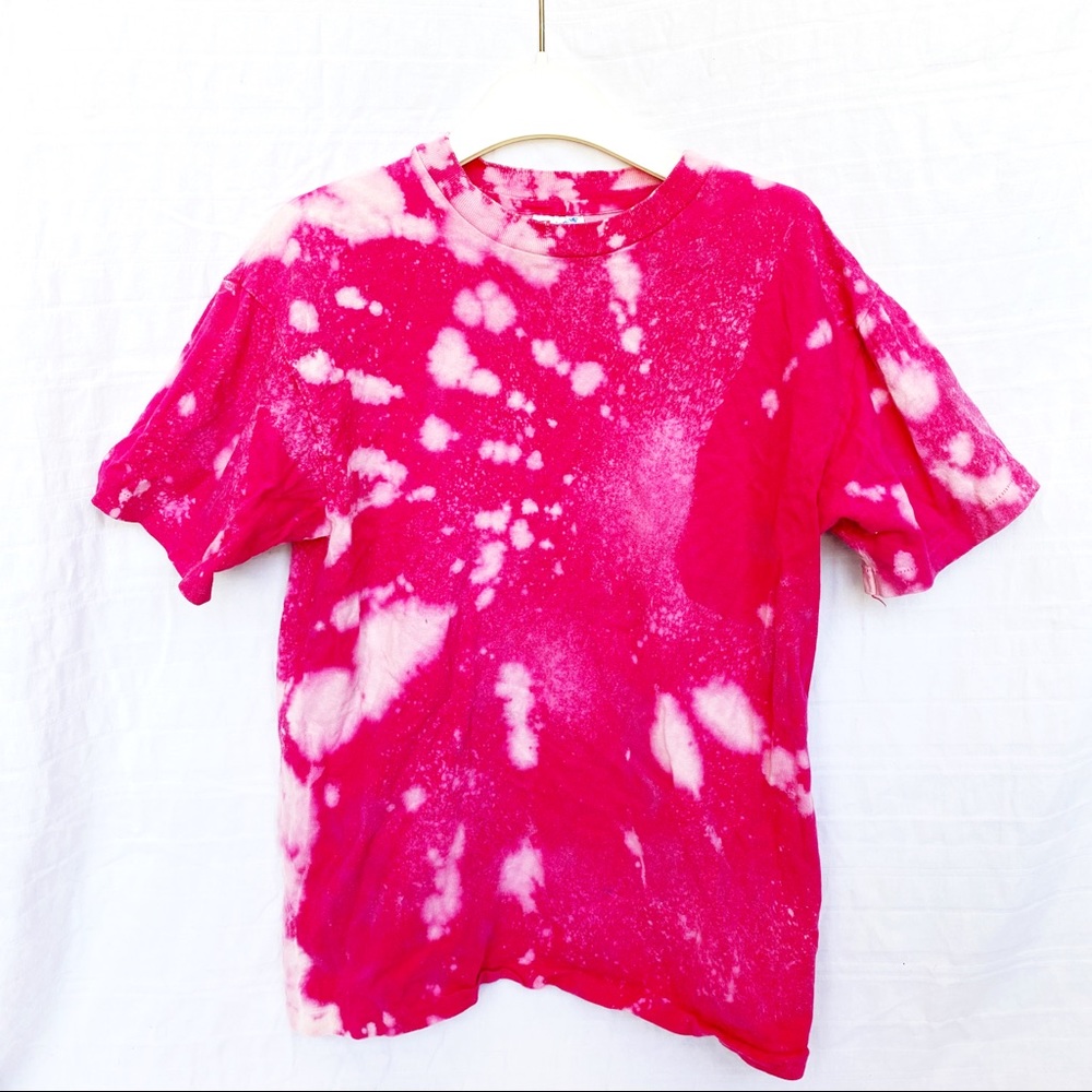 Pink Upcycled Reverse Tie Dye Top Size M